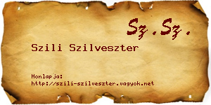 Szili Szilveszter névjegykártya